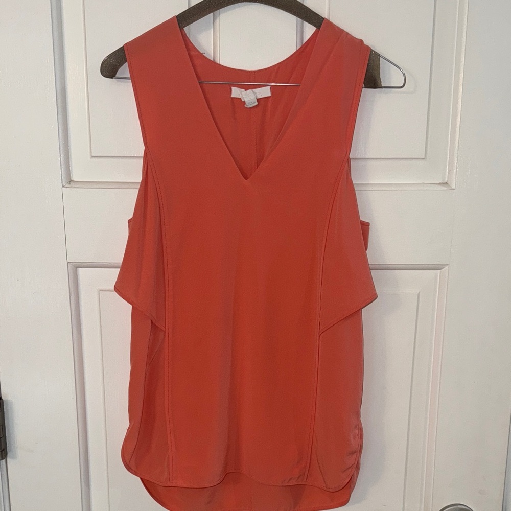 Women's Sleeveless V-Neck Top - peachy orange